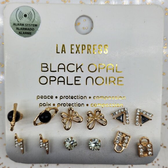 BFD - Rhinestone & Goldtone Stud Earrings 6 Pack - Picture 5 of 6